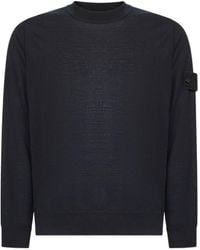 Stone Island - Logo Patch Crewneck Sweatshirt - Lyst