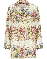 Max Mara - Studio Floral Printed Long-Sleeved Blouse - Lyst