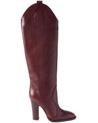 Paris Texas - Solid-Color Leather Knee Boots - Lyst