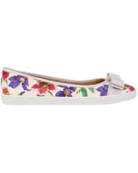 Ferragamo - Printed Bow Ballet Shoes - Lyst