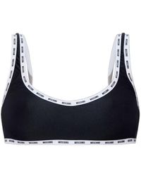 Moschino - Logo Trim Bikini Top Beachwear - Lyst