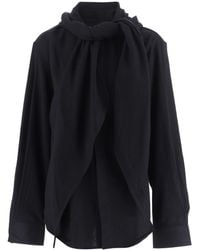 ALAINPAUL - Draped Scarf Detail Shirt - Lyst