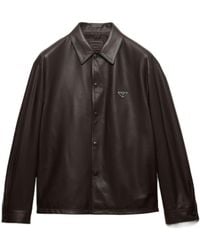 Prada - Nappa Leather Shirt - Lyst