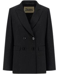 Herno - Micro Sequin Double-Breasted Blazer - Lyst