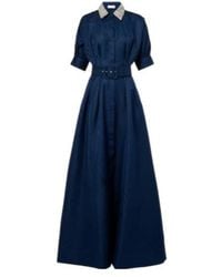 Rebecca Vallance - Cielo Embellished Silk Shirt Dress - Lyst