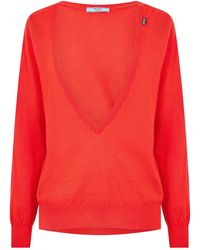 Prada - V-Neck Jumper - Lyst