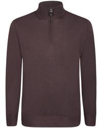 Canali - High Collar Zip Knitwear - Lyst
