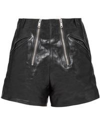 Prada - Leather Shorts - Lyst