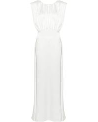 Jil Sander - Gathered Sleeveless Satin Gown - Lyst