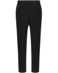 Issey Miyake - Plissé-Effect Cropped Trousers - Lyst