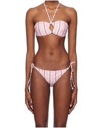 Ganni - Striped Bikini Top - Lyst