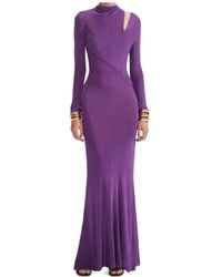 Self-Portrait - Cut-Out Detailed Knitted Maxi Dress - Lyst