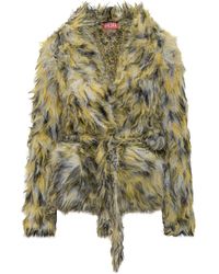 DIESEL - Multicolor Faux Fur Jacket - Lyst