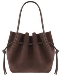 Yuzefi - Mini Scallop Suede Bucket Bag - Lyst