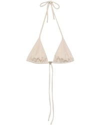 Prada - Jersey Triangle Bikini Top With Rhinestones - Lyst