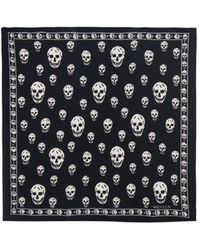 McQueen - Pleated Skull-Print Scarf - Lyst