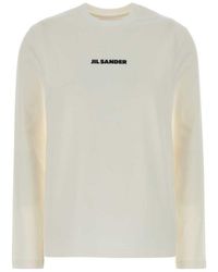 Jil Sander - Logo Printed Long-Sleeved T-Shirt - Lyst
