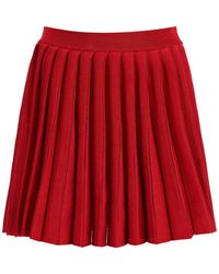 Self-Portrait - Pleated Knit Mini Skirt - Lyst