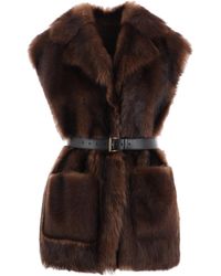 Prada - Sleeveless Belted Gilet - Lyst