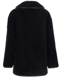 RECTO. 70S Orchid Faux-Fur Coat in Black | Lyst