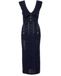 Alessandra Rich - Knitted Virgin Wool Midi Dress - Lyst