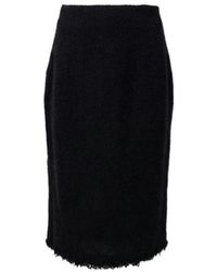 Jil Sander - Frayed Hem Midi Skirt - Lyst