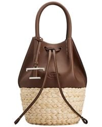 Tod's - Logo Embossed Panelled Bucket Bag - Lyst