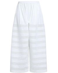 Alaïa - Alaïa Sheer Panel Wide-Leg Pants - Lyst