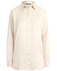 Ralph Lauren - Lauren Satin Button-Up Shirt - Lyst
