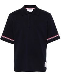 Thom Browne - Rwb-Striped Short Sleeved Polo Shirt - Lyst