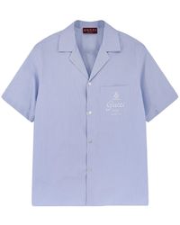 Gucci - Thin Striped Poplin Bowling Shirt - Lyst