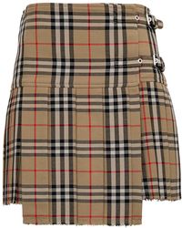 Burberry - Vintage Check Kilt Skirt - Lyst