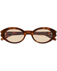 Saint Laurent - Eyewear Oval Frame Sunglasses - Lyst