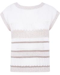 D.exterior - Open-Knit Boat-Neck Knitted Top - Lyst