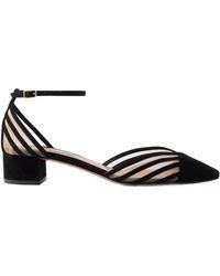 Aquazzura - Alana 35 Suede-Trimmed Mesh Pumps - Lyst