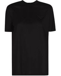 Prada - T-Shirt With Round Neck And Short Sleeves - Lyst