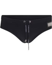 Dolce & Gabbana - Logo Patch Drawstring Swim Shorts - Lyst