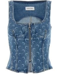 Marine Serre - Moon Printed Sleeveless Blouse - Lyst