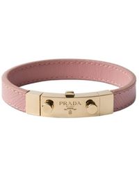 Prada - Saffiano Leather Bracelet - Lyst
