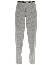 Miu Miu - Checked Straight Leg Trousers - Lyst