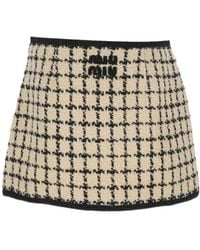 Miu Miu - Check Patterned Mini Skirt - Lyst
