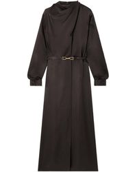 Gabriela Hearst - Josef Belted Draped Silk Satin-Crepe Midi Dress - Lyst