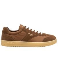 Prada - Round-Toe Lace-Up Sneakers - Lyst
