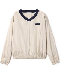 Miu Miu - Technical Pongé Sweatshirt - Lyst