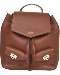 Ferragamo - Drawstring Flap Backpack - Lyst