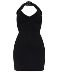 Balmain - Jacquard Halterneck Mini Dress - Lyst