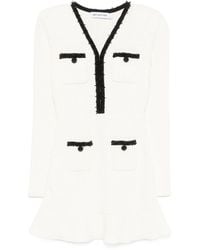 Self-Portrait - Bead-Detailed Long-Sleeved Mini Dress - Lyst