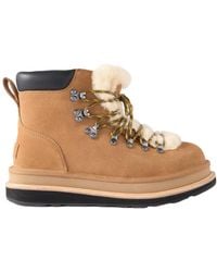 UGG - Leather Trimmed Shearling Ankle Boots - Lyst
