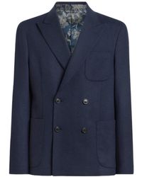 Etro - Double-Breasted Peak-Lapel Blazer - Lyst