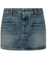 Amiri - Denim Mini Skirt - Lyst